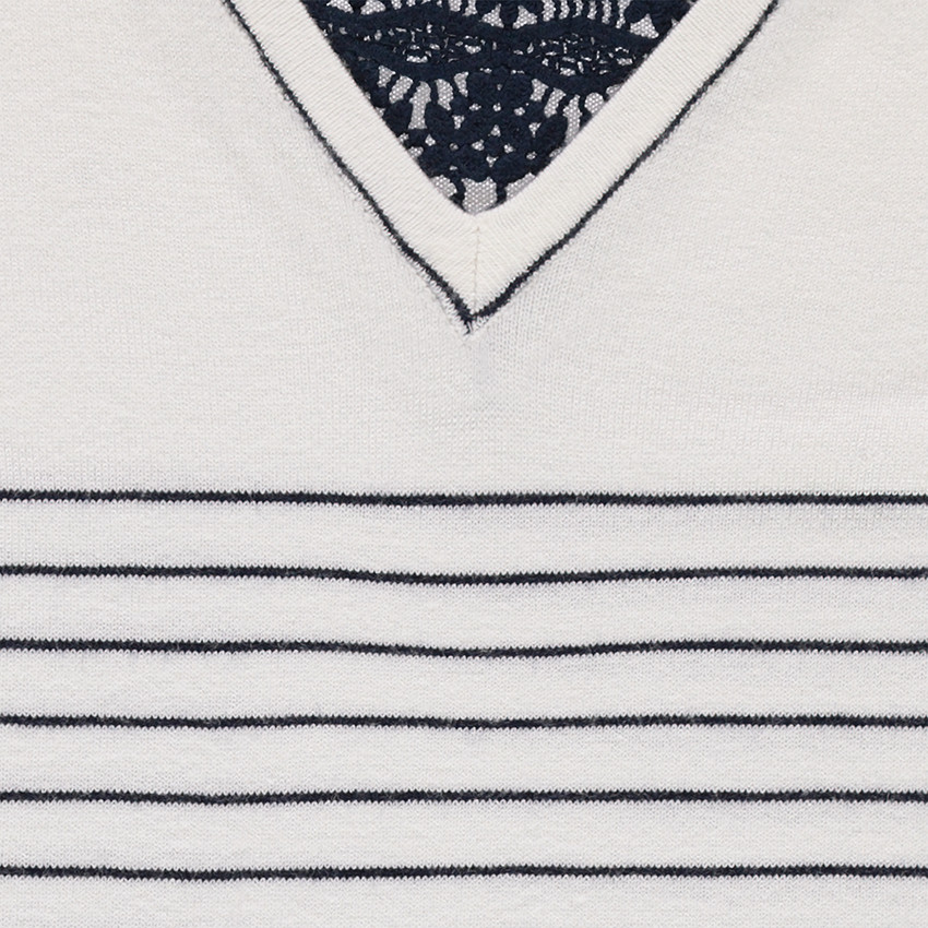 Junior - Marinière en tricot avec dentelle au col 