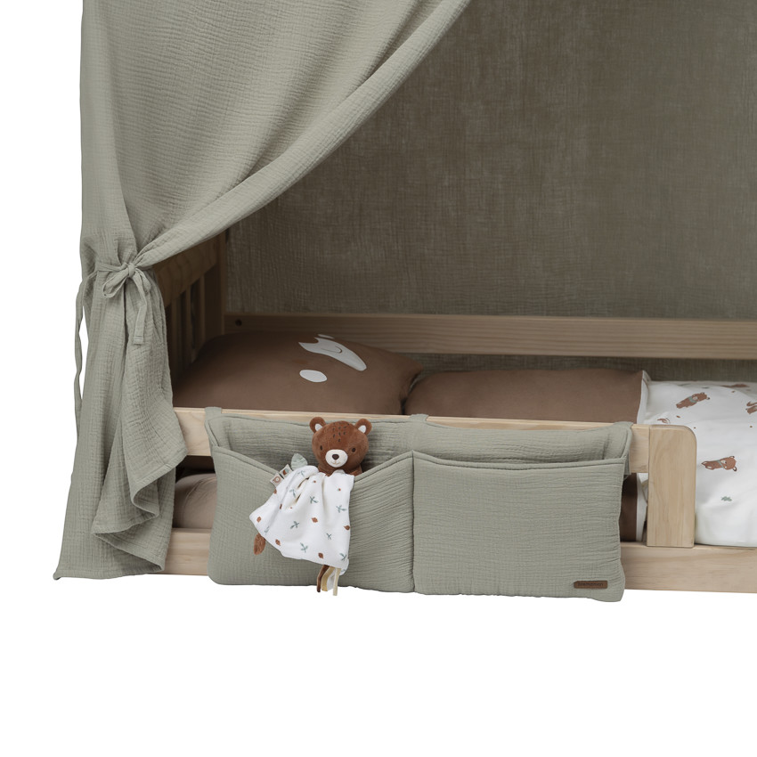 Pochette de lit à suspendre en gaze vert 