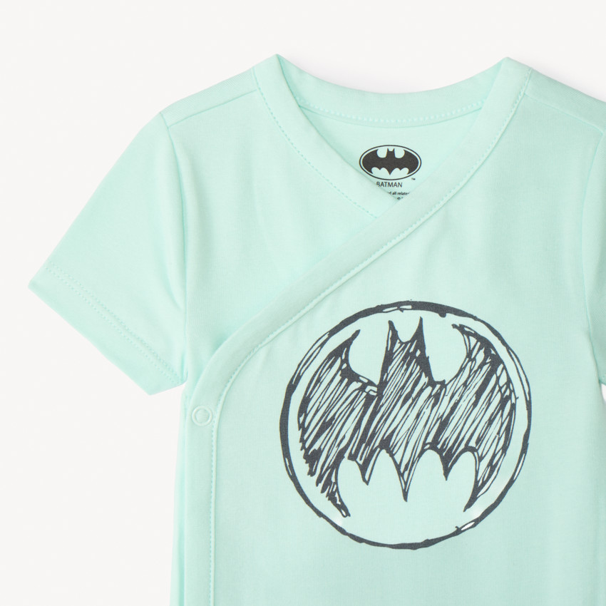 Lot de 3 bodies manches courtes Batman Warner pour bébé garçon avec ouvertures différentes selon l'âge 