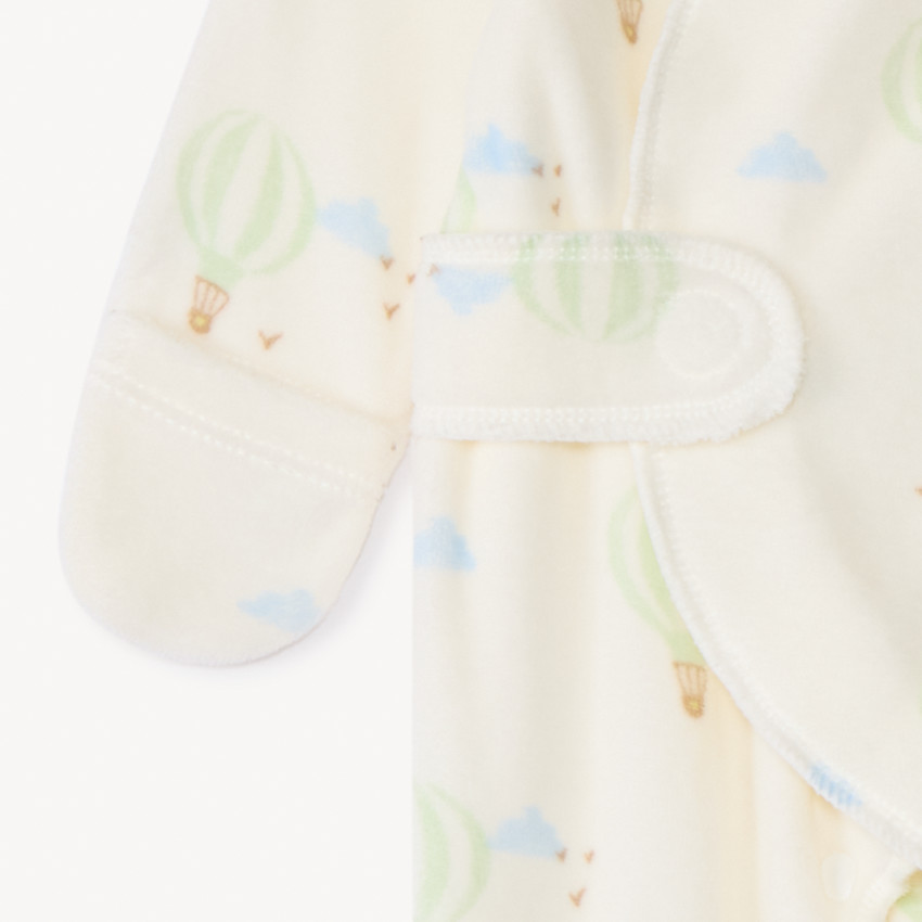 Dors-bien en velours imprimé montgolfières pour bébé prématuré 