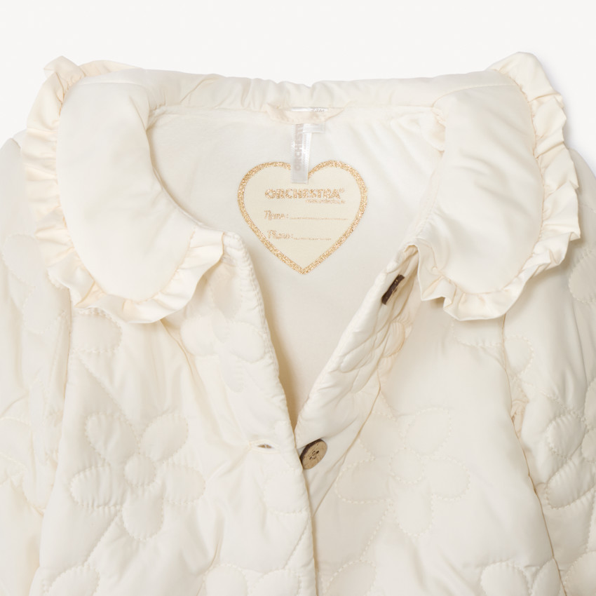 Veste manches longues matelassée et brodée pour bébé fille 
