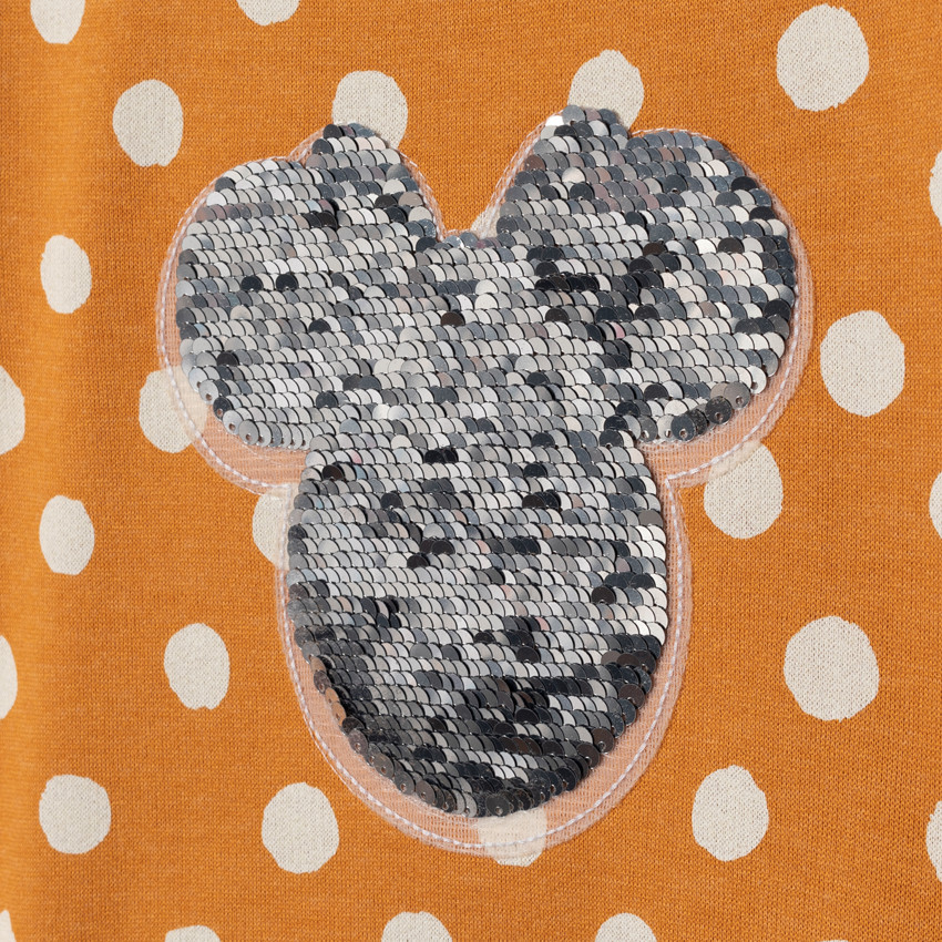 Robe manches courtes en molleton avec Minnie en sequins magiques 