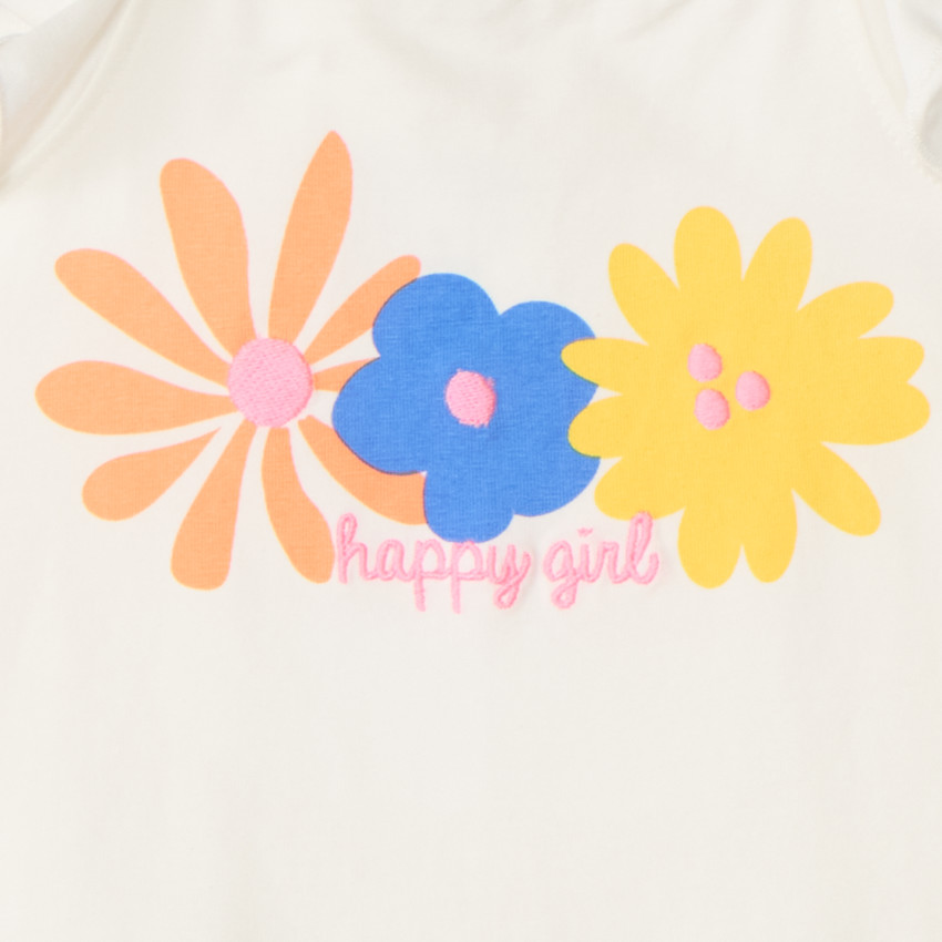 Débardeur court à bretelles volantées dos nageur pour fille 