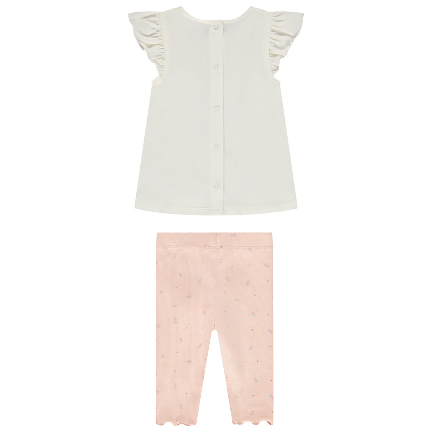 Ensemble 2 pièces tunique printée + corsaire imprimé pour bébé fille 