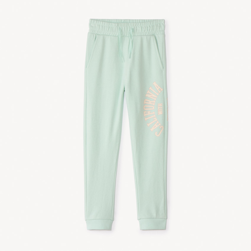 Jogging molleton uni à print pour fille 