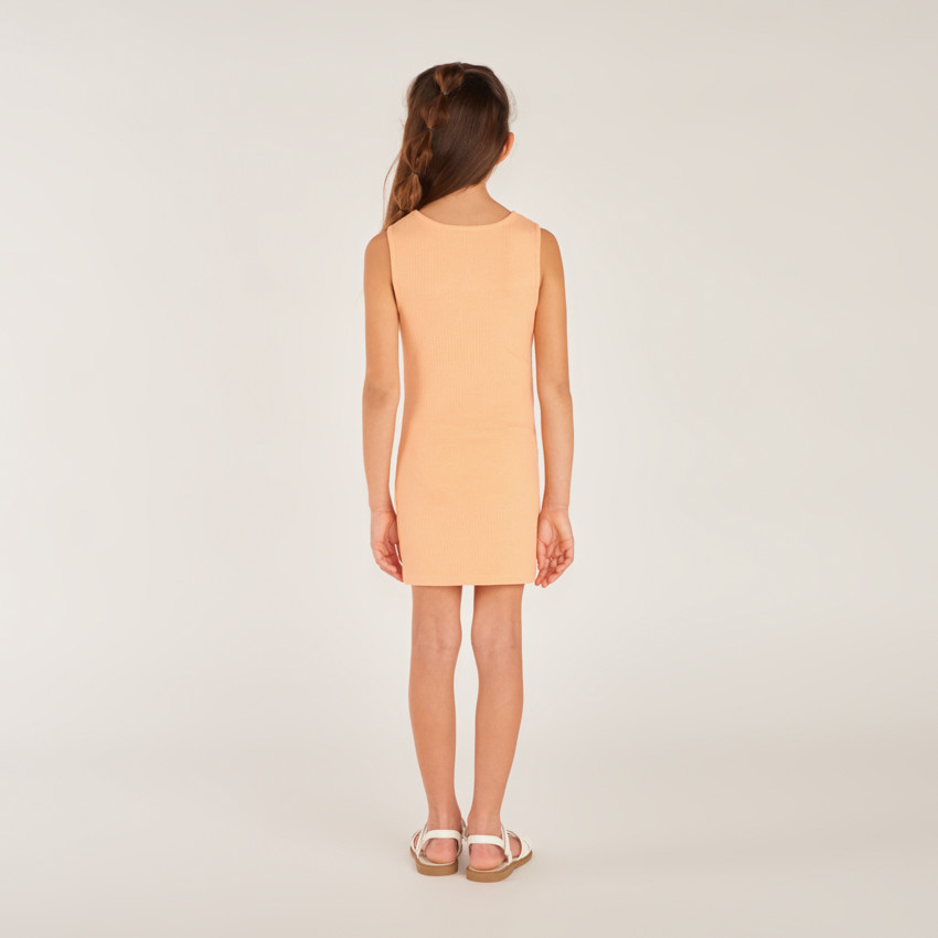 Robe débardeur en maille broderie fleurs pour fille 