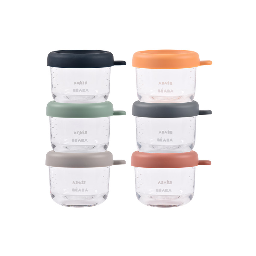 Set de 6 petits pots en verre 150 ml sunrise color