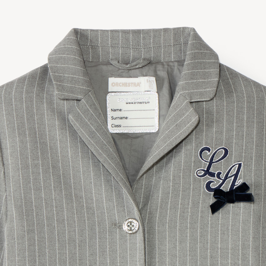 Blazer court fille style uniforme en flanelle 