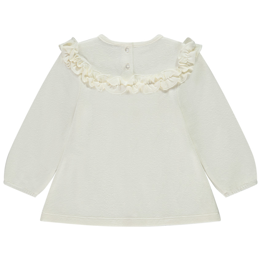 Tunique manches longues en tricot avec volants pour bébé fille 