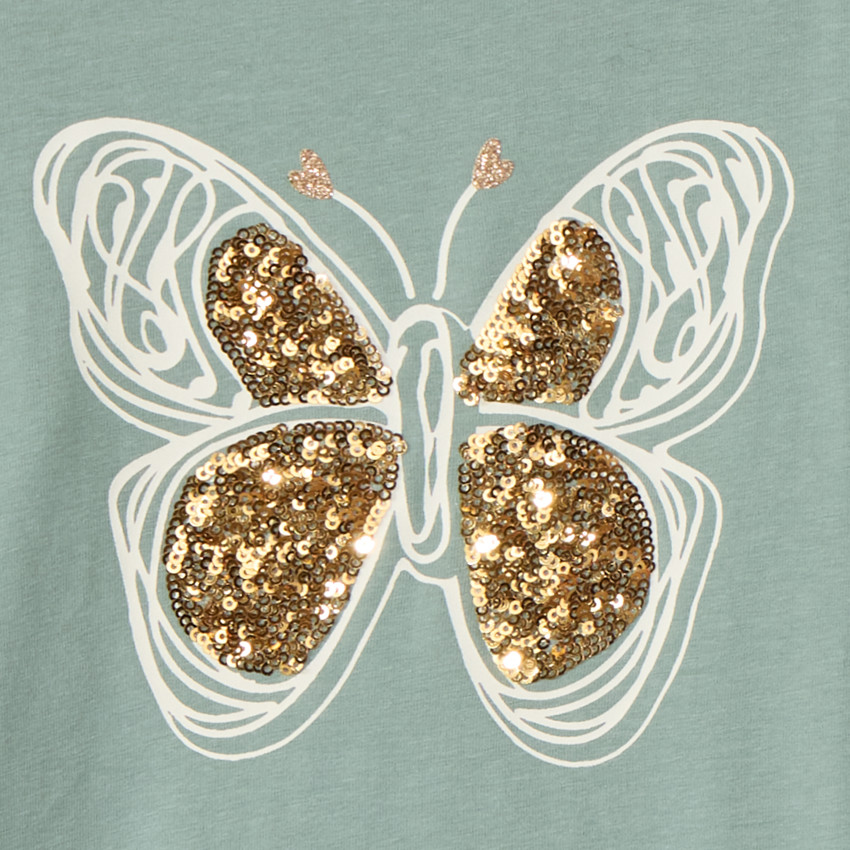 T-shirt manches longues avec sequins fantaisie pour fille  