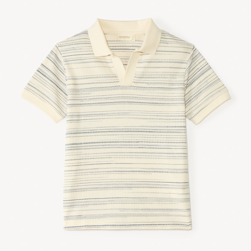 Polo manches courtes en maille fantaisie pour garçon 