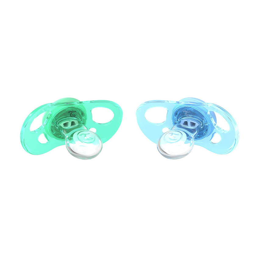 Set de sucettes en silicone 6+ mois - Bleu/Vert Pastel 