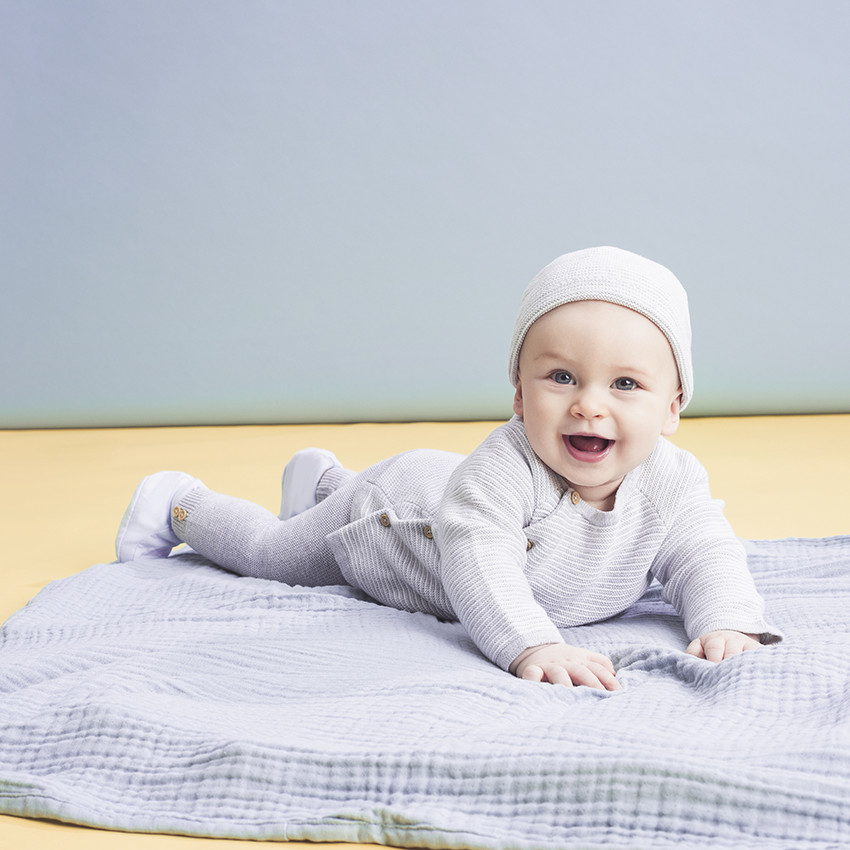 Bonnet en coton bion maille épaisse doublé jersey 