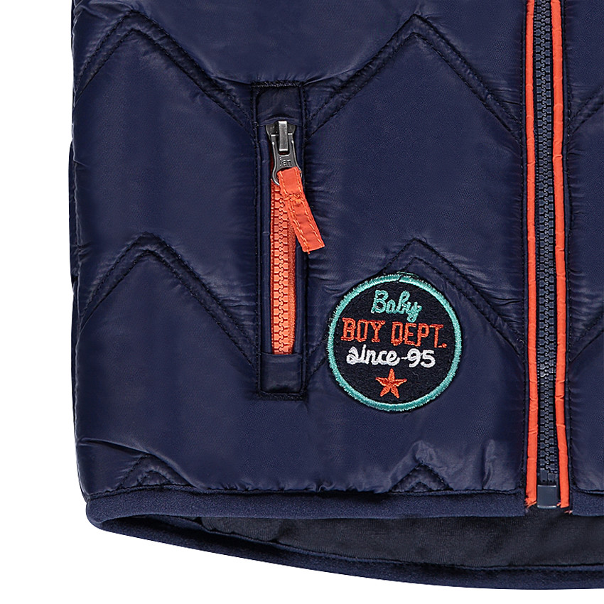 Doudoune sans manches avec badges hot dog et hamburger 