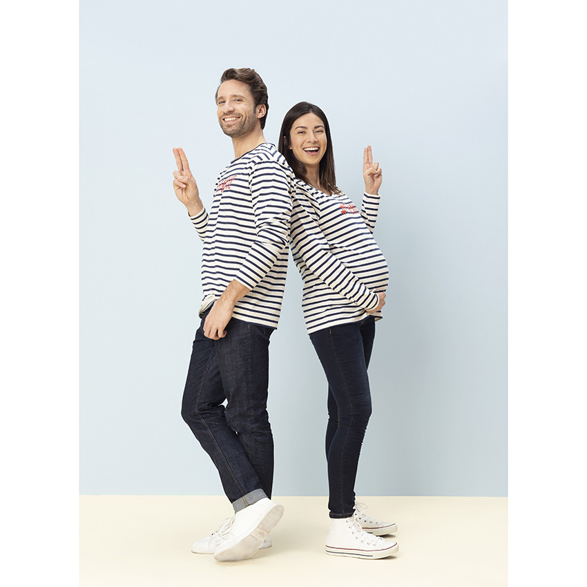 Marinière homme en coton à inscription "famille" printée 