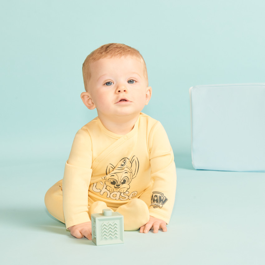 Dors bien léger en interlock print Chase de la Pat' Patrouille pour bébé garçon (finitions différentes selon l'âge) 