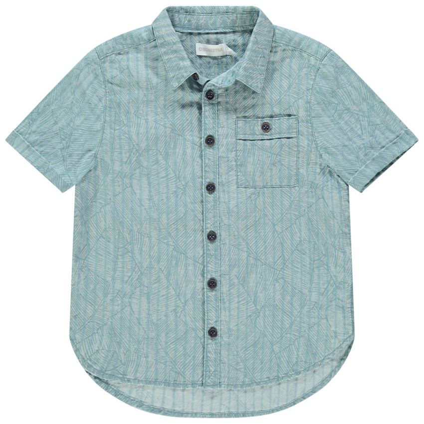 Chemise manches courtes en coton bio à imprimé graphique 