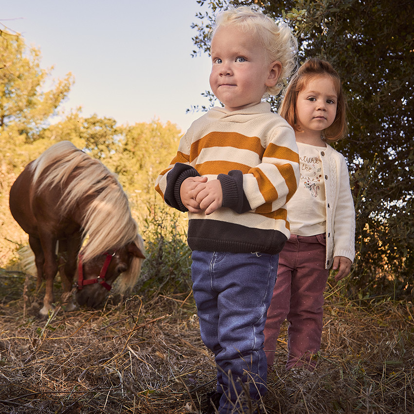 Jean avec doublure micropolaire et poche ludique pour bébé garçon 