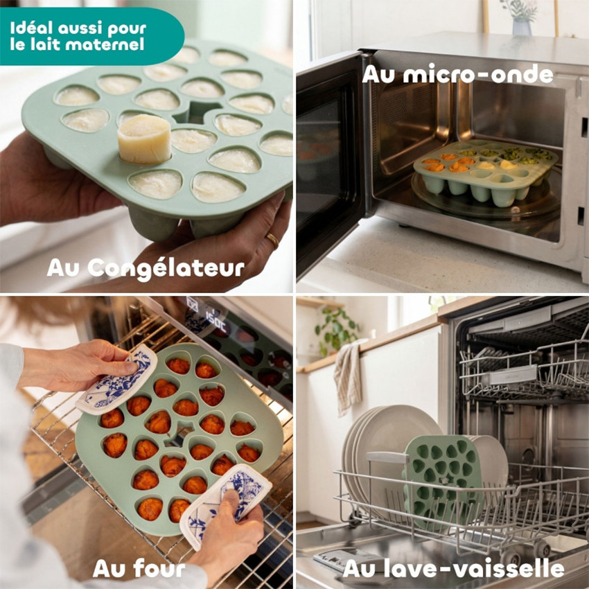 Multiportions mini en silicone 20x35ml Vert Sauge 