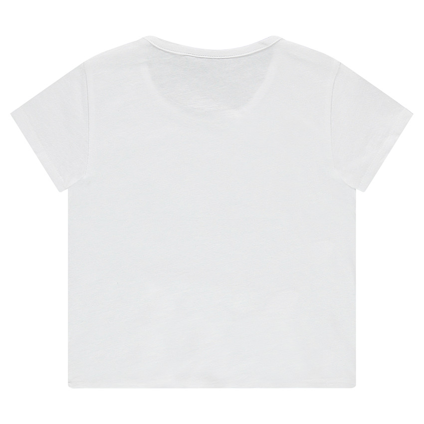 Junior - Tee-shirt manches courtes à nouer avec ACDC en strass fantaisie 