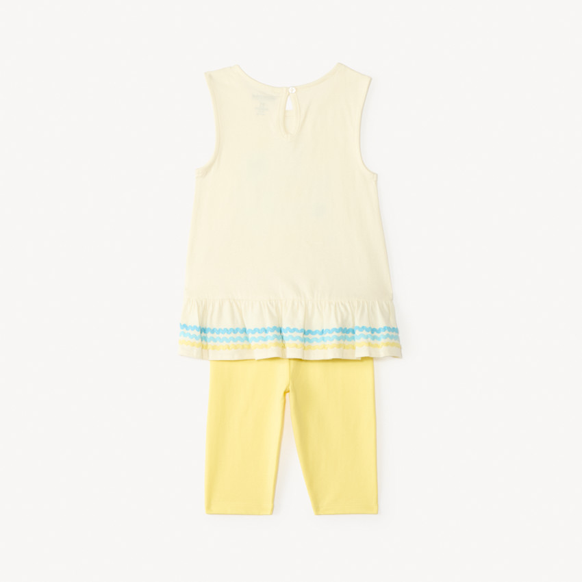 Ensemble 2 pièces tunique + legging court print coquillages pour bébé fille 