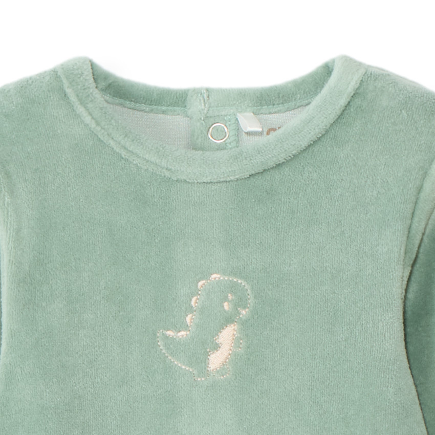 Dors-bien en velours brodé animal pour bébé garçon 