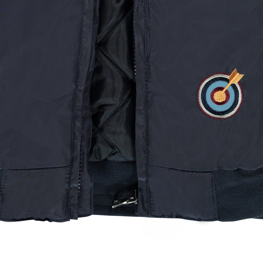 Junior - Blouson style bombers à capuche amovibles et badges 