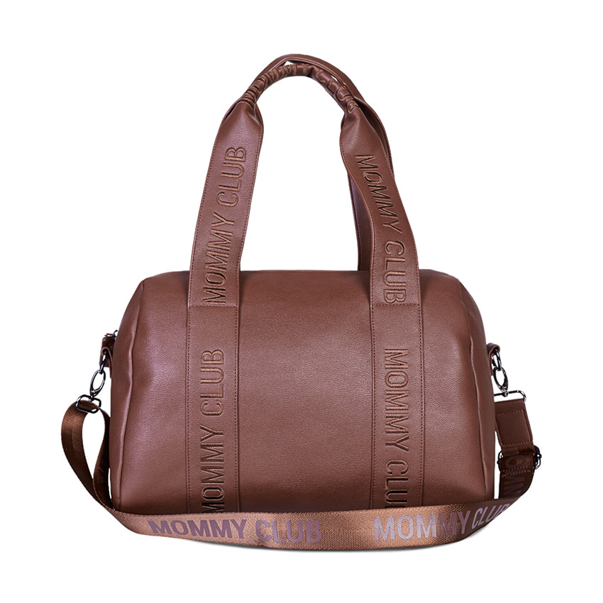 Sac à langer Mommy Club Signature en cuir vegan + tapis dark brown 