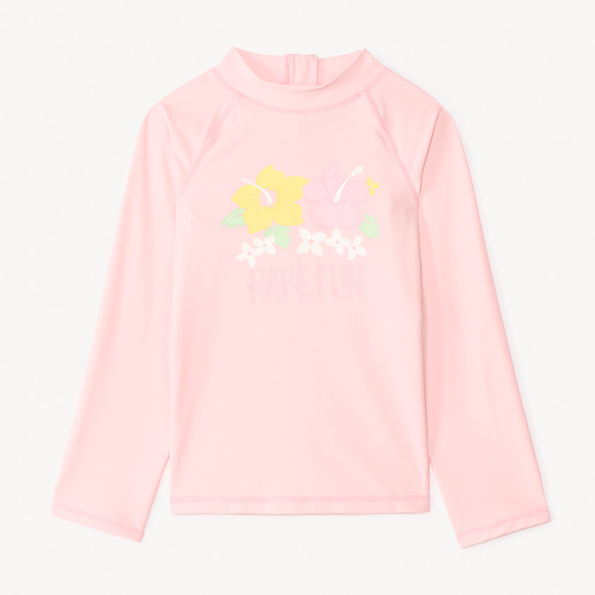 T-shirt manches longues anti-UV SPF 50+ print hibiscus pour fille