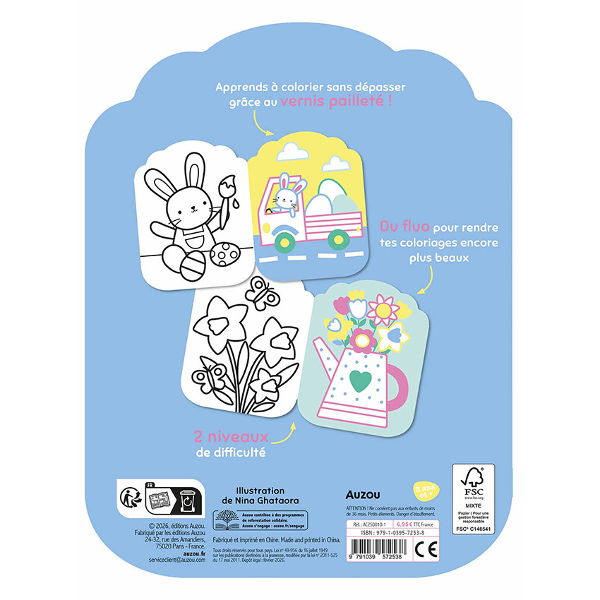 Livre Pâques "Je colorie sans dépasser" 3ans+ 