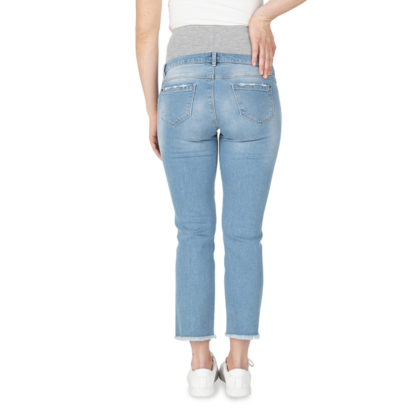Jeans de grossesse 7/8ème avec bandeau haut en jersey 