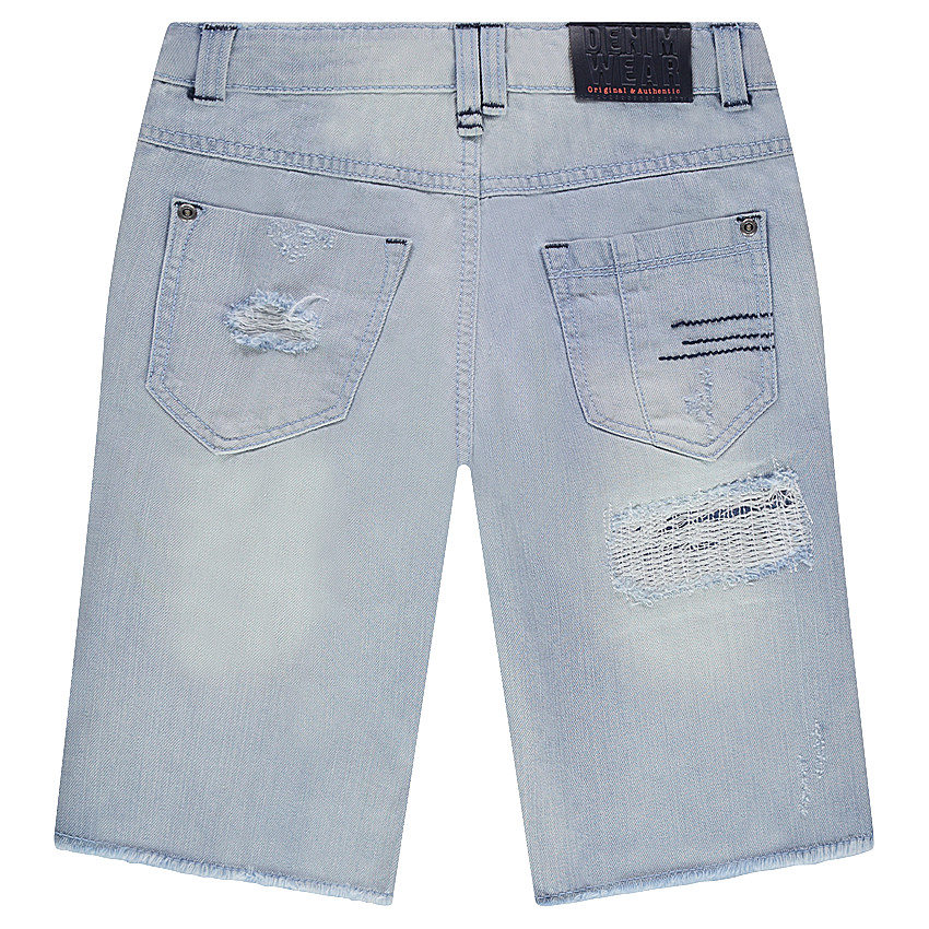 Junior - Bermuda en jeans destroy bleach  