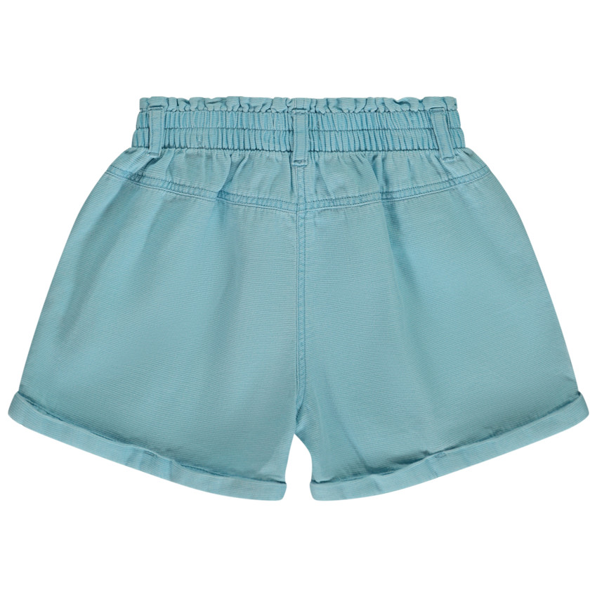 Short uni en toile armurée pour fille 