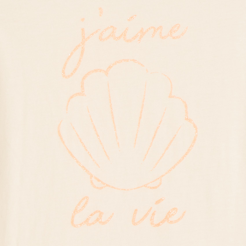 T-shirt manches courtes à print pailleté pour fille 