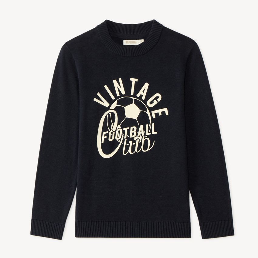 Pull garçon manches longues en tricot imprimé fantaisie