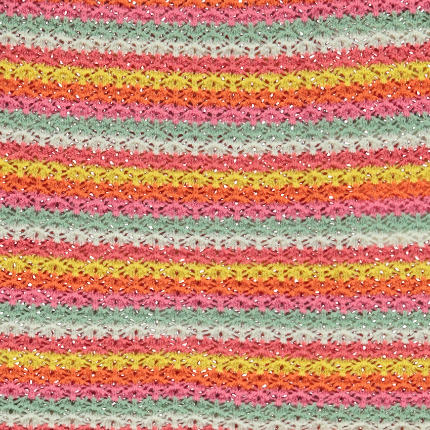 Ensemble 2 pièces en crochet multicolore pour bébé fille 