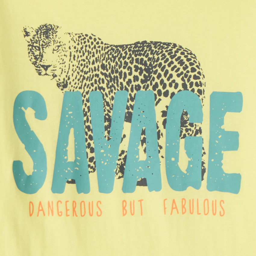 T-shirt manches courtes uni print fantaisie pour garçon 