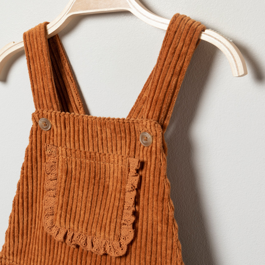 Robe à bretelles en velours épais pour bébé fille 