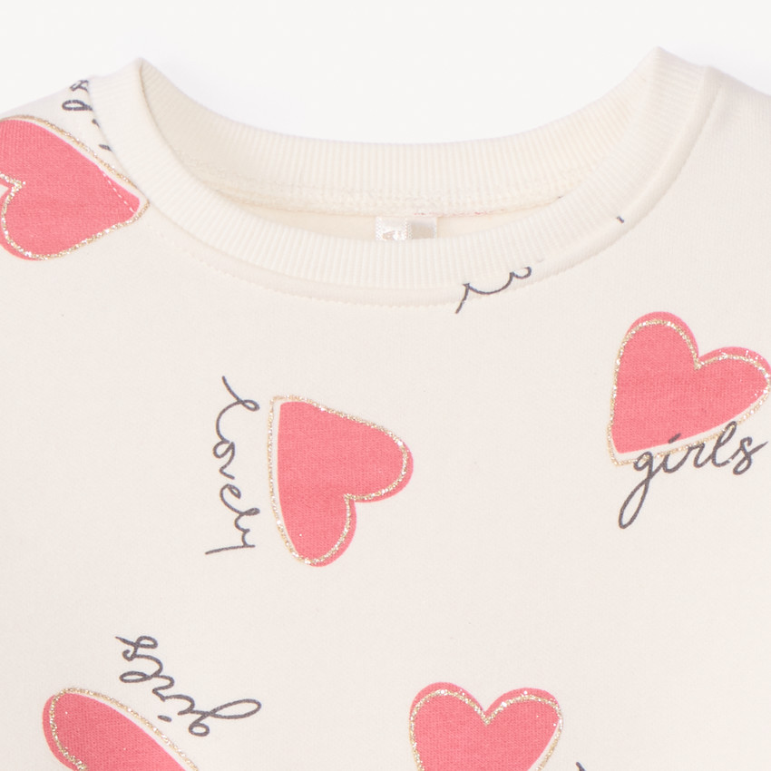Sweat molleton oversize imprimé pour bébé fille 
