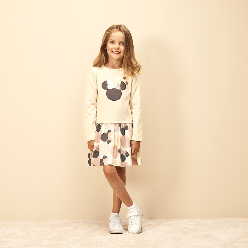 Robe effet 2 en 1 Minnie Disney avec sequins magiques pour fille