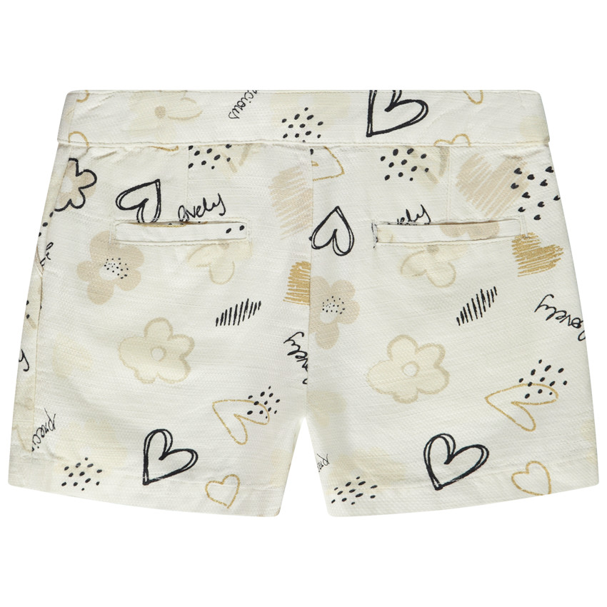 Short en coton piqué imprimé fantaisie pour fille 