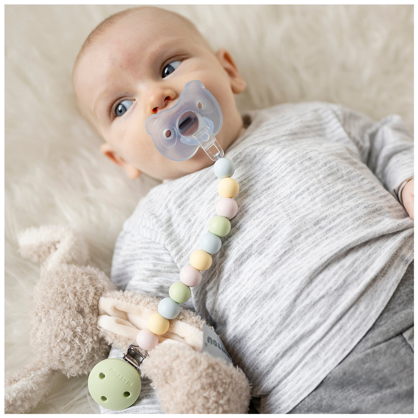 Attache sucette silicone Multicouleurs Vert 