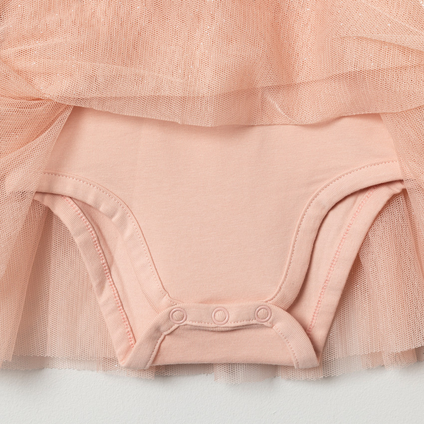 Robe body manches longues avec tulle pailleté pour bébé fille  