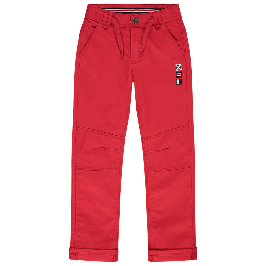 Pantalon cargo avec découpe aux genoux en tissu dobby pour garçon 