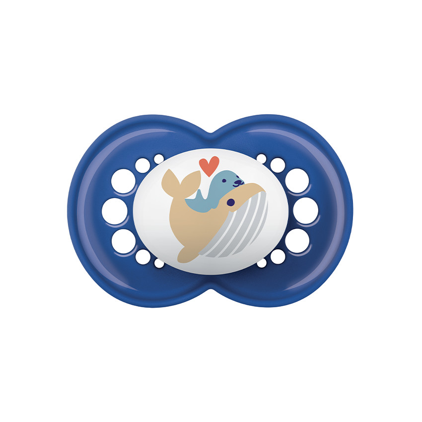 Lot de 2 sucettes silicone animaux 6M+ avec boîte motif aléatoire 