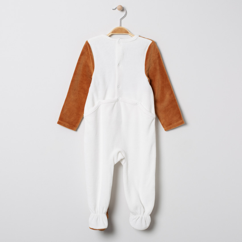 Dors-bien en velours bicolore motif ours 