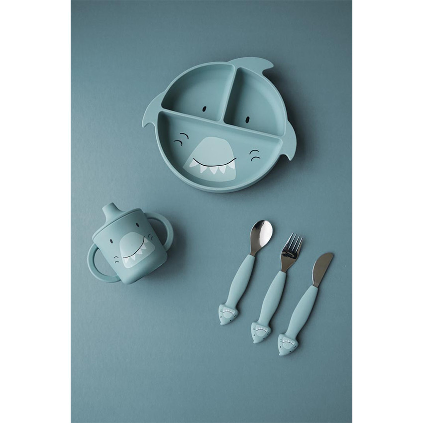 Asssiette avec ventouse et compartiments silicone Mr Shark 