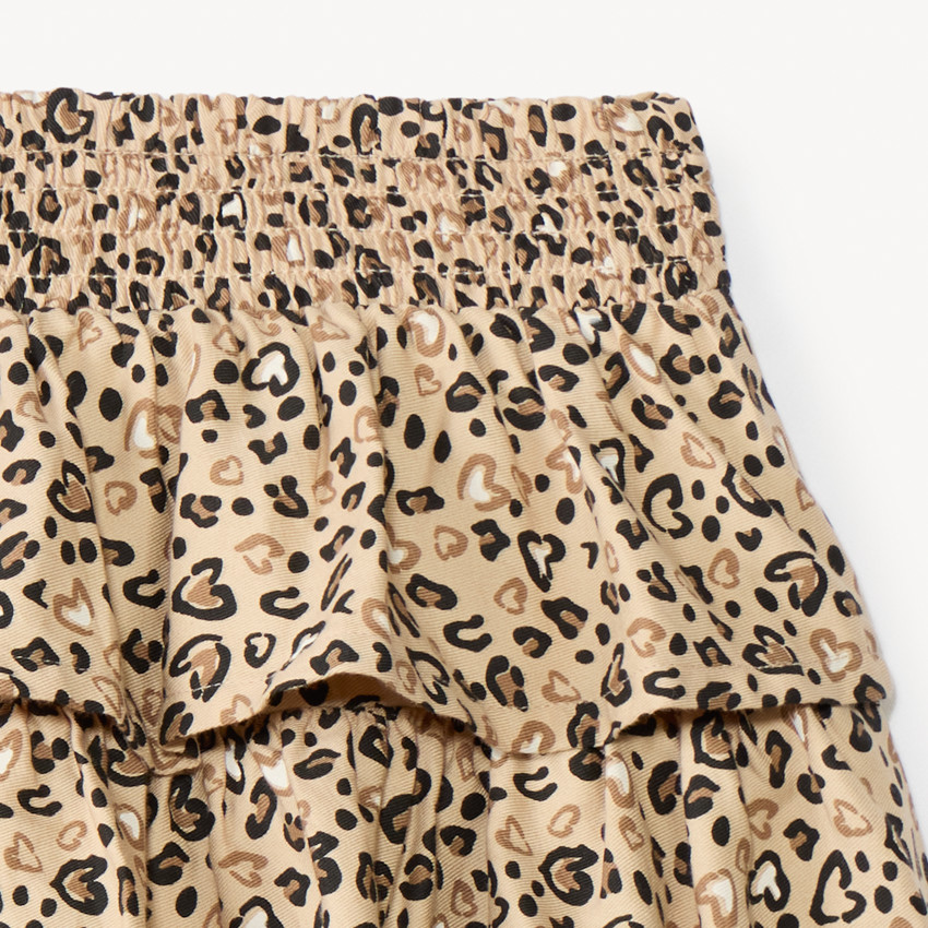 Jupe volantée imprimé léopard pour fille 