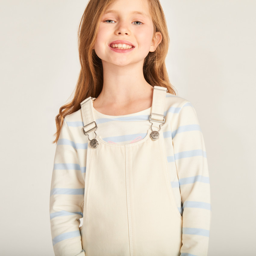 Robe salopette avec poches plaquées pour fille 