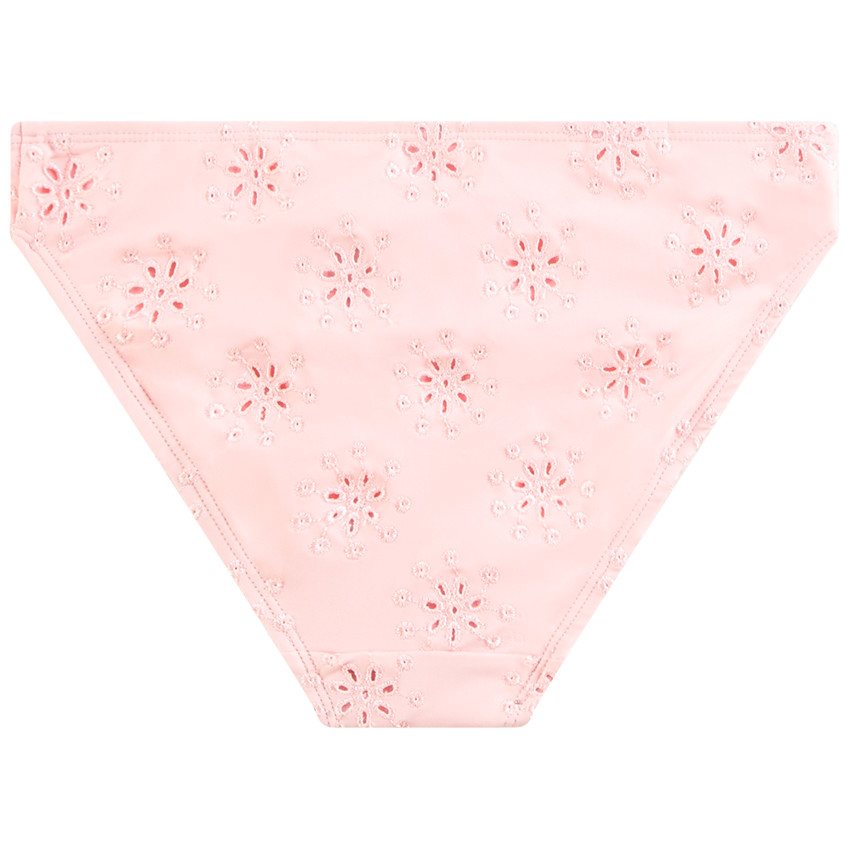 Maillot de bain 2 pièces triangle en broderie anglaise pour fille 